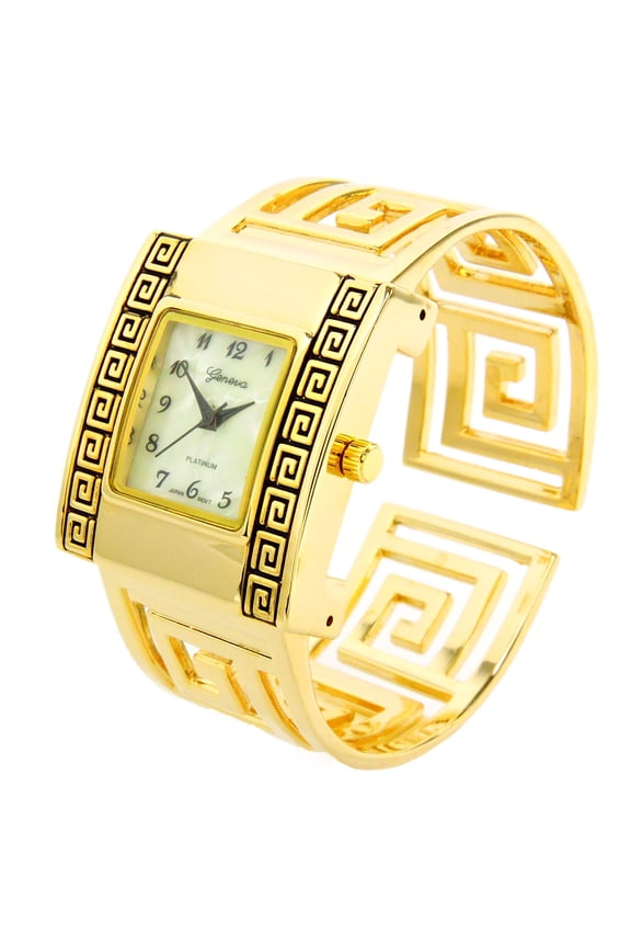 Gold Square Face Fashion Bracelet Women's Bangle Cuff Watch