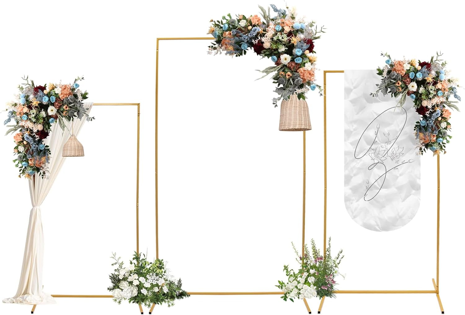 Gold Square Metal Wedding Arch,Rectangular Metal Backdrop Stands,Square ...