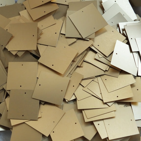 Gold Square Sequins 25mm Two Hole Matte Silk Frost Made in USA