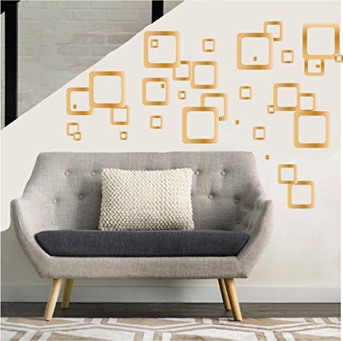 Gold Squares Retro Mod Wall Decals Modern Geometric Wall Decor