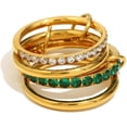 thumbnail image 1 of Gold Stackable Rings for Women 14K Gold Plated Elegant Interlocked Cubic Zirconia Ring Gold Plated Multi Ring Mixed Stack Ring Set Non Tarnish Personalized Jewelry Perfect for Everyday Wear, 1 of 6