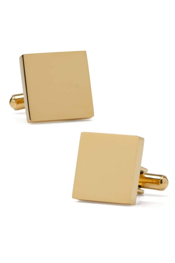 Gold Stainless Engravable Square Cufflinks