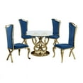 thumbnail image 1 of Gold Stainless Steel 5 Piece Dining Set with Round Clear Glass Table and Chairs, 1 of 4