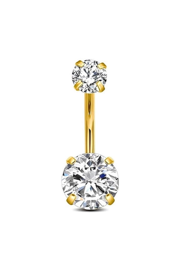 Gold Stainless Steel Belly Button Ring for Women Christmas Decorations 0.63x0.39x0.20x0.32 Inch 1 Piece