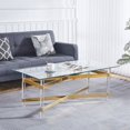 thumbnail image 1 of Gold Stainless Steel Coffee Table With acrylic Frame and Clear Glass, 1 of 5