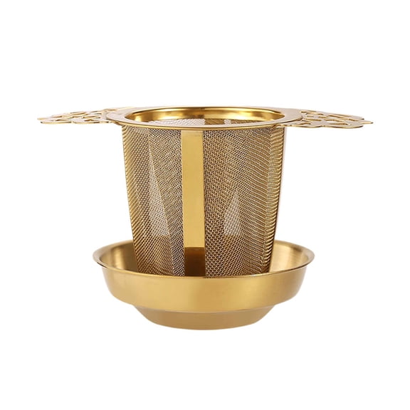Gold Stainless Steel Lace Pattern Tea Infuser Ball For Loose Leaf Tea Fine Mesh Filter For Hot Or Iced Tea Durable And Easy To Clean