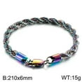 thumbnail image 1 of Gold Stainless Steel Rope Chain Bracelet Women Mens Twist Chain 18K Gold Plated, 1 of 9