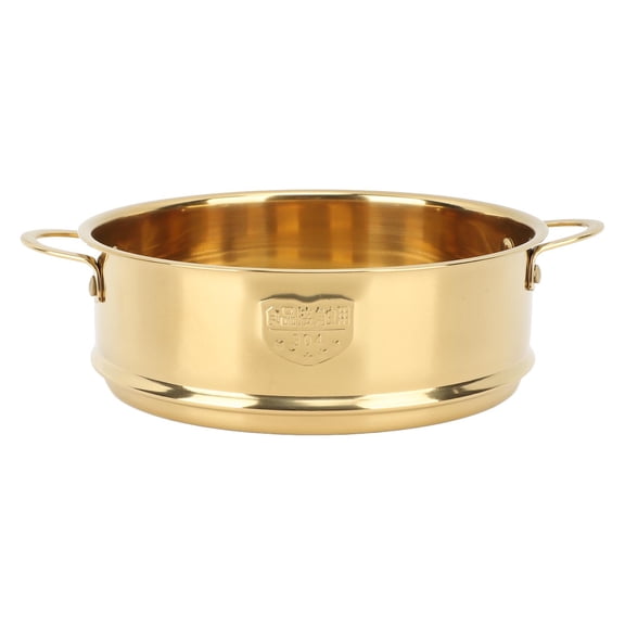 Gold Stainless Steel Steam Basket, Double Handle Steamer Rack with Draining Mesh