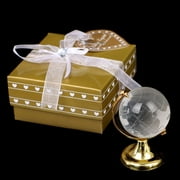 Gold Stand Crystal World Globe Home furnishings Brithday Gift With Decorate Box