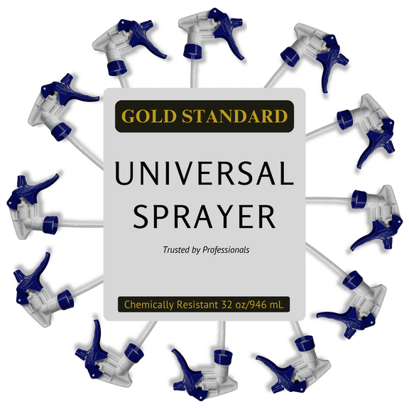 Gold Standard 32 oz Spray Bottle Trigger Replacement -- Commercial Spray Nozzles -- Trigger Sprayer Bottle Heads for Plastic Spray Bottles -- Spray Triggers for Industrial Spray Bottles (12 Triggers)