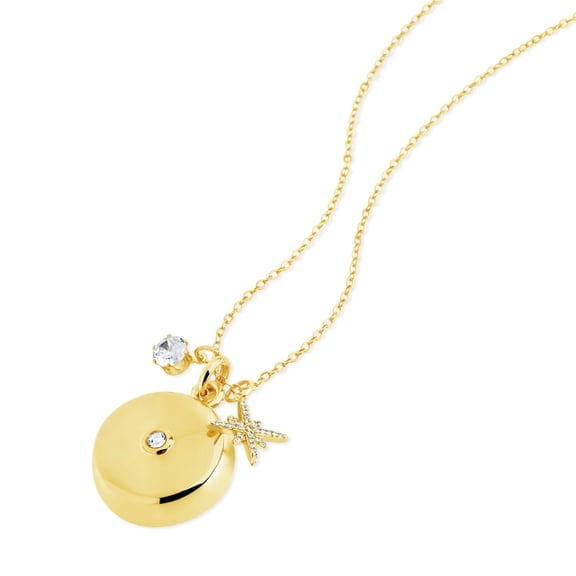 Gold Star Burst Charm Necklace - Personal Safety Device