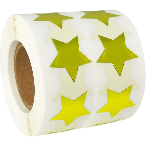 Gold Star Decals for Crafts 3/4inch Glitter Foil Stars Stickers for Kids 1000Pcs