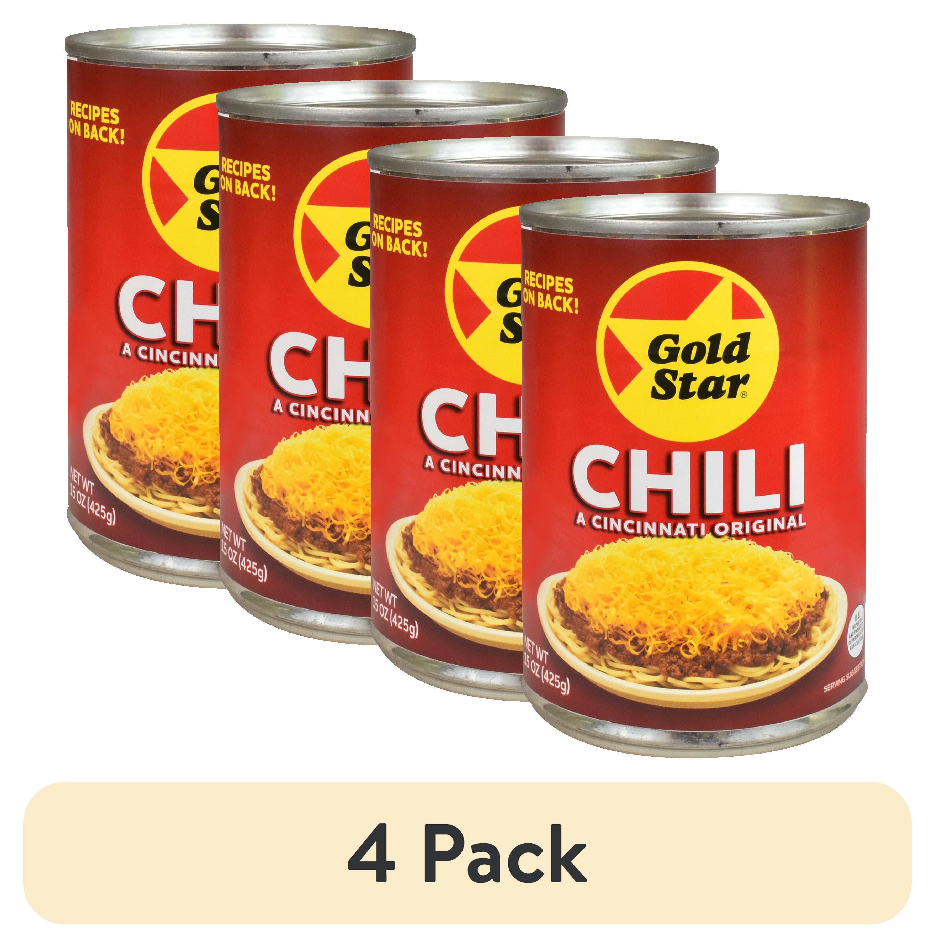 (4 pack) Gold Star Chili Original Chili, 15 oz Metal Can - Walmart.com