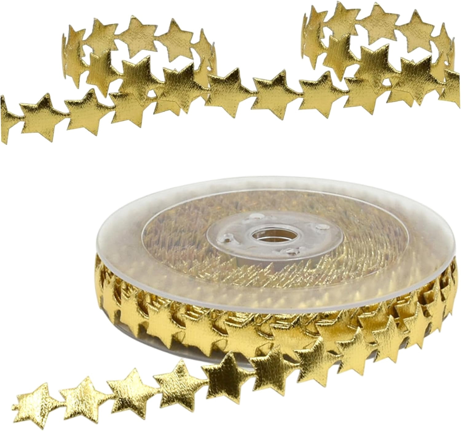 Gold Star Ribbon - 15m Glittering Gold Star Garland Trim for Favor ...