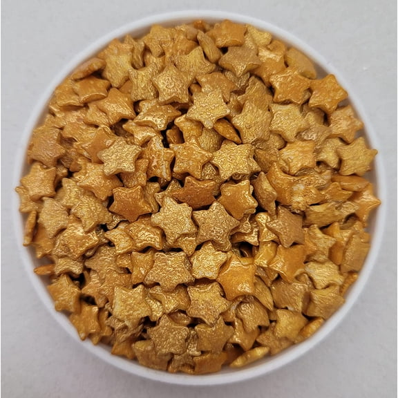 Gold Star Thick Quins Confetti Sprinkles, Cake, Cookie, Donut, Wedding, Shower 4 oz