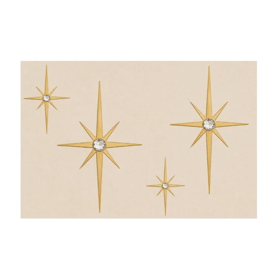 Gold Starburst Celestial Midcentury Canvas Wall Art for Living Room Bedroom Office 12*18in