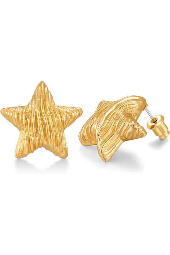 Gold Starfish Stud Best Earrings intended for Women - Non-Allergenic, Fade-Resistant, Textured Sea-Inspired Design for Everyday Elegance[x427]