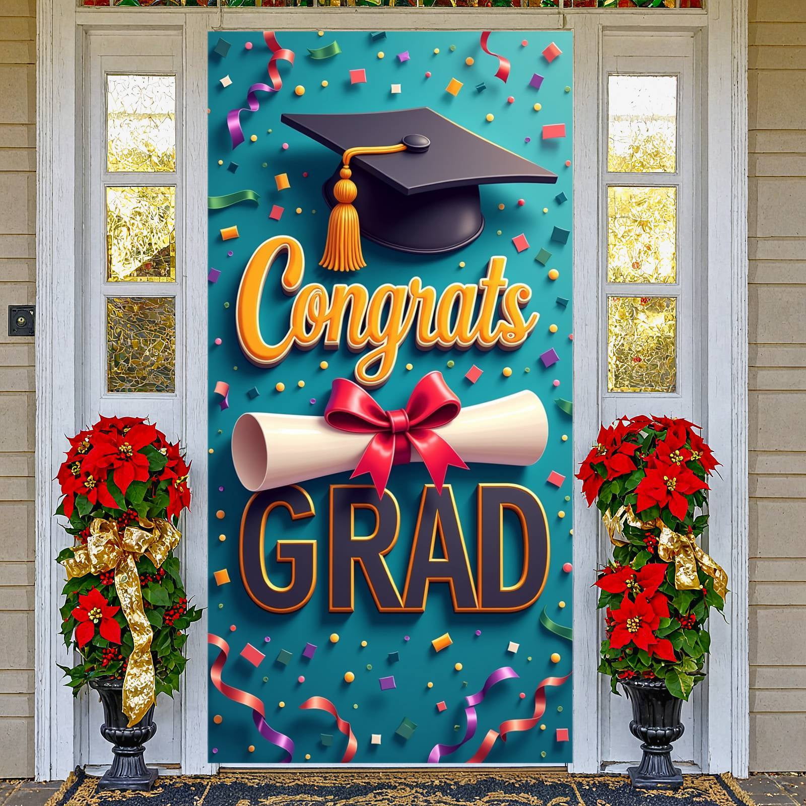 Grad Display Gold Stars Graduation Banner Graduation Cap Grad Display Navy Blue Gold ...