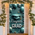 thumbnail image 1 of Gold Stars Graduation Banner Graduation Cap Grad Display Navy Blue Gold Tassel Congrats Backdrop for Graduation Party College Graduation Grad Ceremony, 1 of 8