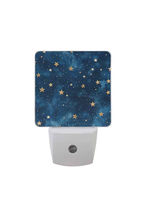 Gold Stars LED Night Light with Smart Sensor Plug Into Wall Dusk to Dawn 2 packs