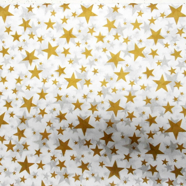 Gold Stars Patterned Tissue Paper - 20 x 30 Sheets - 20 Sheets 