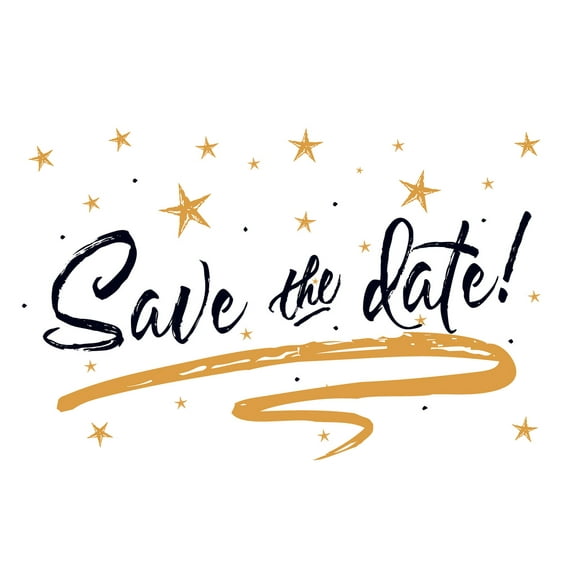Gold Stars Save The Date Postcards - 4in. X 6in. - 100 Pack - Wedding Save The Date Cards, Party Announcement Cards, Party Invites
