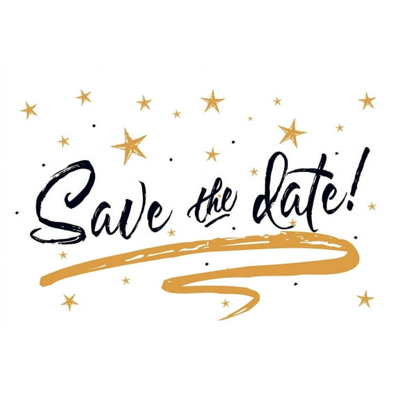 Gold Stars Save The Date Postcards - 4in. X 6in. - 25 Pack - Wedding Save The Date Cards, Party Announcement Cards, Party Invites