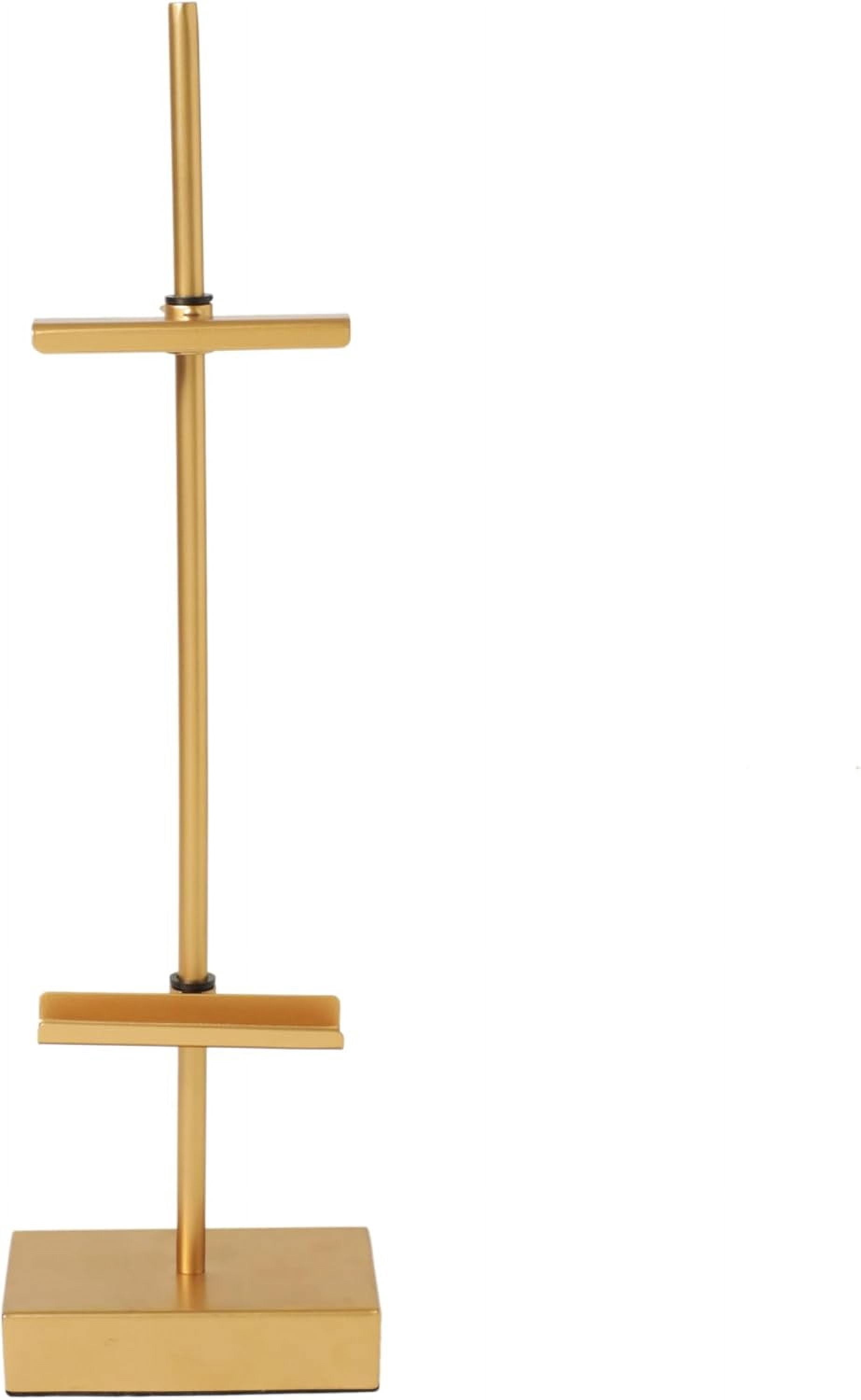 Gold Steel Adjustable Tabletop Easel - Decorative Stand for Pictures, Frames, Books, Cards, Plates - 1 Pack