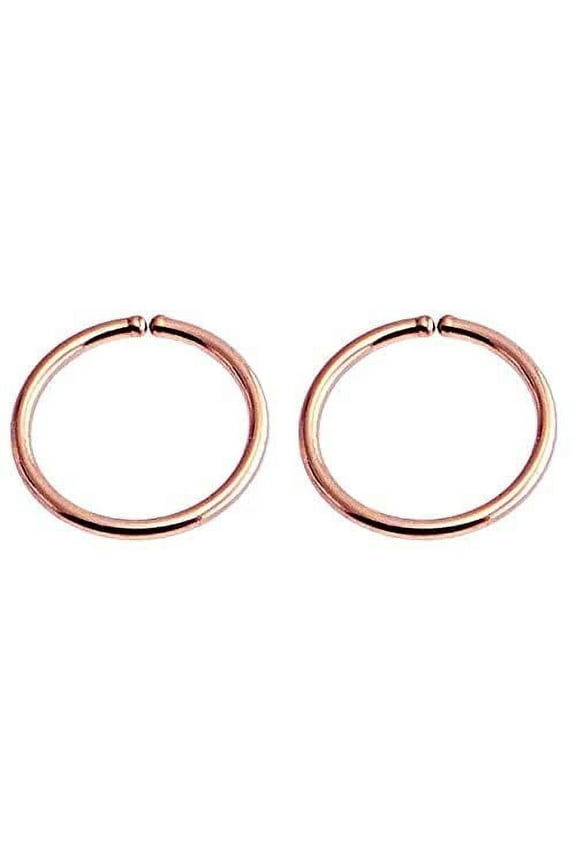 Gold Tiny Hoop Earrings for Women Cartilage Nose Septum Helix Tragus Rings Multiple Piercing Jewelry (4mm | 20 GA, 14K Rose Gold Filled)