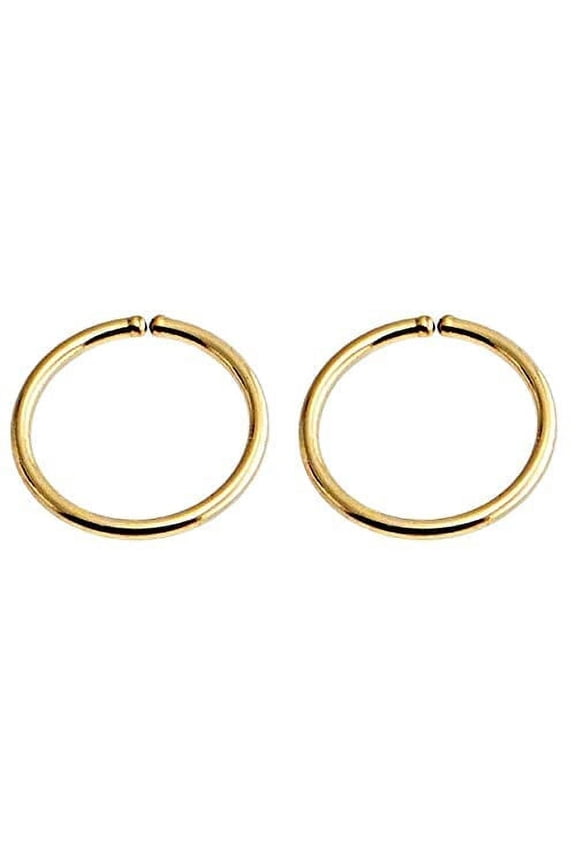 Gold, Tiny Hoop Earrings for Women Cartilage Nose Septum Helix Tragus Rings Multiple Piercing Jewelry, Hypoallergenic 5.5mm 24 GA, 14K Yellow Gold Filled