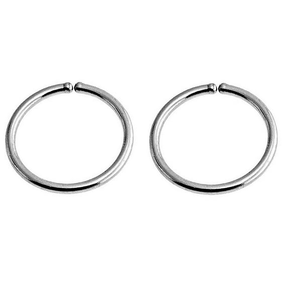 Sterling Silver Tiny Thin Hoop Earrings for Women Cartilage Nose Septum Helix Tragus Rings Multiple Piercing Jewelry, Hypoallergenic (8mm | 24 GA, Sterling Silver 925)