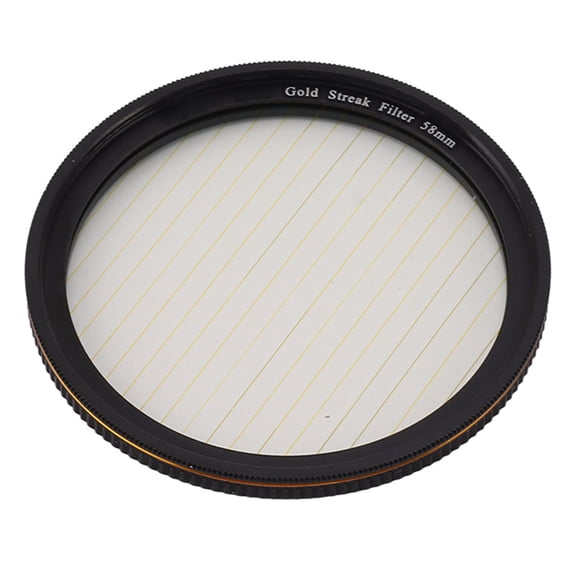 Gold Streak Lens Filter 58mm Light Flare Effect Special Effects Filter Optical Glass Camera Lens Filter Nightshoot Cinematic Flare 2.28 inches