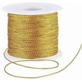 thumbnail image 1 of Gold String Metallic Cord 1mm Tinsel String Thread for Craft Jewelry Making Gift Wrapping Hanging Ornament 100 Meters, 1 of 4