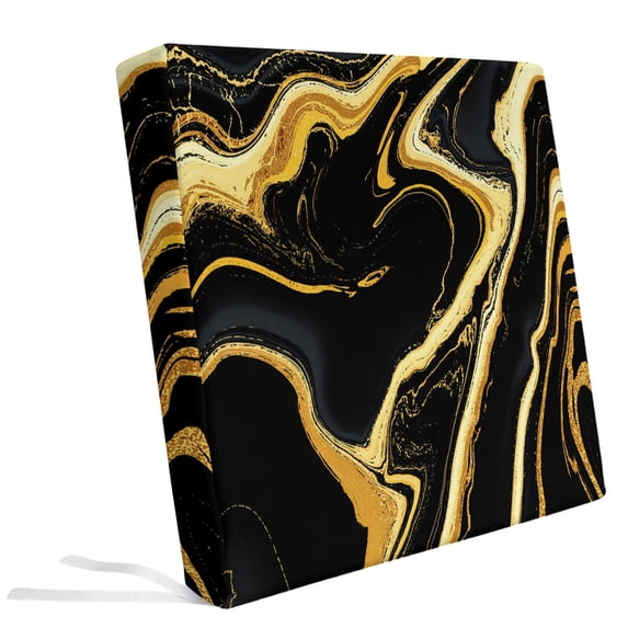 Gold Striped Marble Texture Outdoor Seat Cushion Covers Set of 2 ...