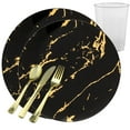 thumbnail image 1 of Gold Stroke Black Dinner Plates Tableware Package (10 Serving), 1 of 4