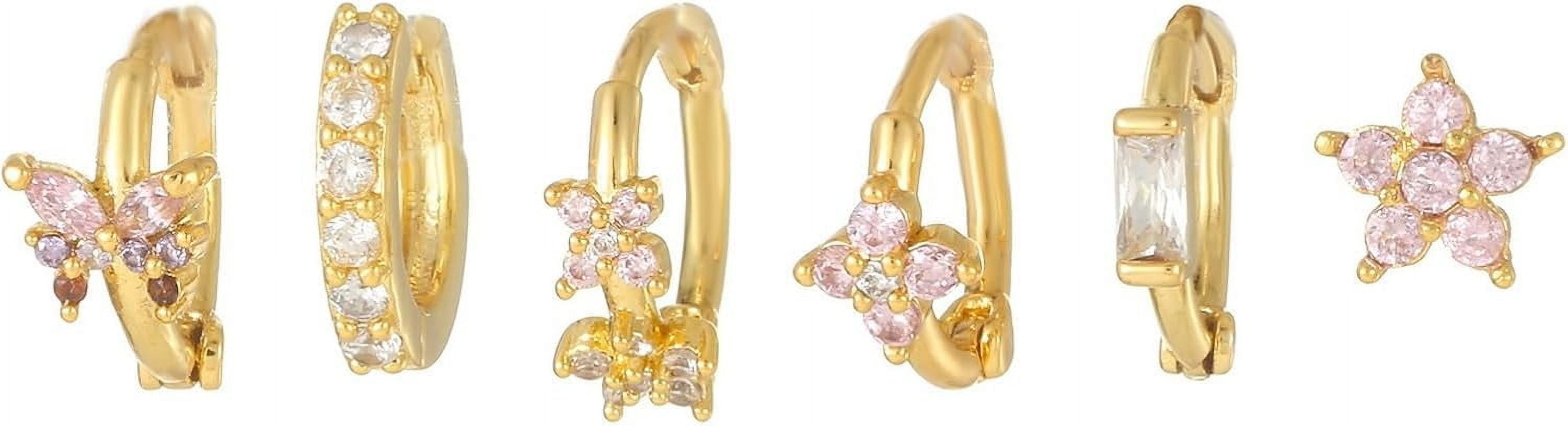 Gold Plated Maroon Stone Circular Stud Earring For Women