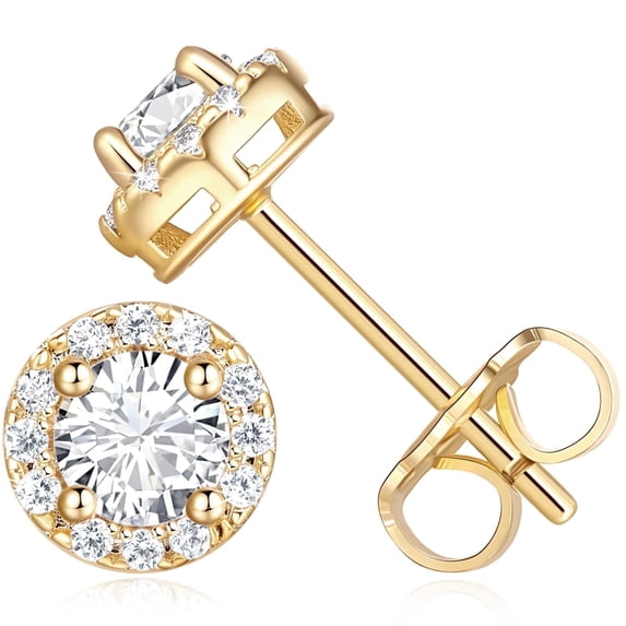 14K Gold Stud Earrings for Women Gold CZ Stud Earrings Studs Dainty 14 Karat Post Earrings Hypoallergenic Gold Earrings for Sensitive Ears Gold Stud Earrings 14k