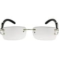 thumbnail image 1 of Gold Stylish Glasses Clear Lens Rectangular Retro Rimless Tinted Sunglasses, 1 of 12