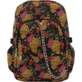 thumbnail image 1 of Gold Sugarskull Pink Flower Tattoo Backpack Rucksack, 1 of 4