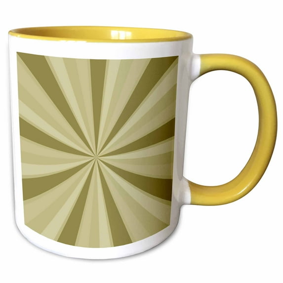 3drose, Gold Sunburst Stripes, 15oz Two-tone Yellow Mug