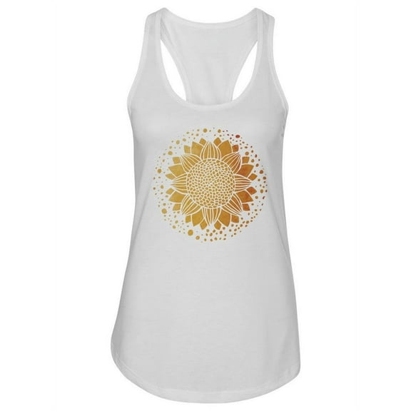 Gold Sunflower Mandala Tank Women -Image by Shutterstock, Female x-Small