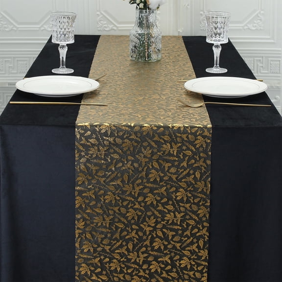 Gold Table Runner Sheer Gauze Mesh with Sequin Glitter, Metallic Disposable Table Decor for Wedding, Anniversary, Valentine's Day, Parties, 11 x 108 Inch Cuttable Roll