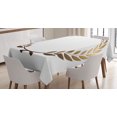 thumbnail image 1 of Gold Tablecloth, Ancient Circular Laurel Wreath with Interlocking Branches and Evergreen Leaves Design, Rectangular Table Cover for Dining Room Kitchen, 52 X 70 Inches, Gold White, by Ambesonne, 1 of 4