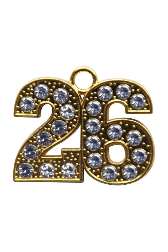 Gold Tassel Date Bling Charm Year 2026