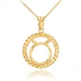 thumbnail image 1 of Gold Taurus Zodiac Sign in Circle Rope Pendant Necklace, 1 of 1
