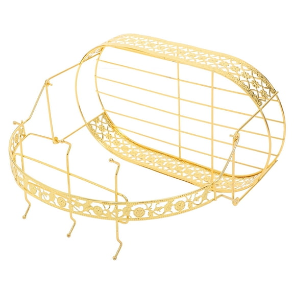 Gold Tea Set Wire Rack Stand Coffee Mug Holder Silver Golden Cup -hook