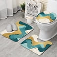 thumbnail image 1 of Gold Teal Blue Marble Bathroom Rugs Sets 3 Piece,Toilet Cover Set,Absorbent Non Slip Bathroom Mats Sets with U-Shaped Contour Rug Toilet Rug Set, 1 of 5