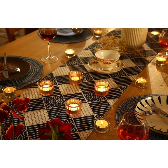 Gold Tealight Candle Holder, Set of 48 Thick Glass, Tea Light Holders Bulk, Votive Candle Holders, for Wedding Table Decor, Party Supplies, Bridal/Baby Shower Decorations, Centerpieces for Tables