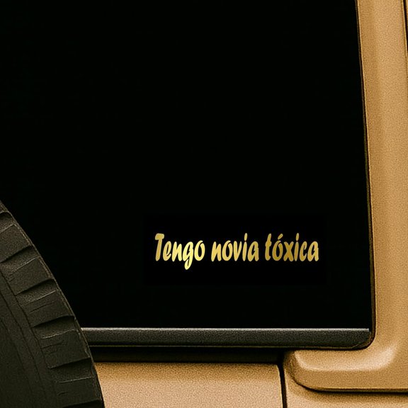 Gold Tengo Novia toxica Toxic Girlfriend Spanish Sticker Decal Vinyl Decal