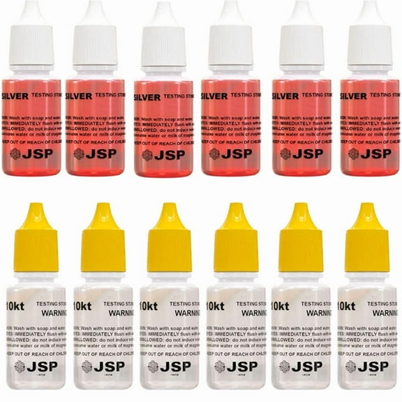 Gold Testing Kit 6x10k & 6xSilver Solution Acid Test Gold Authenticity Tester US
